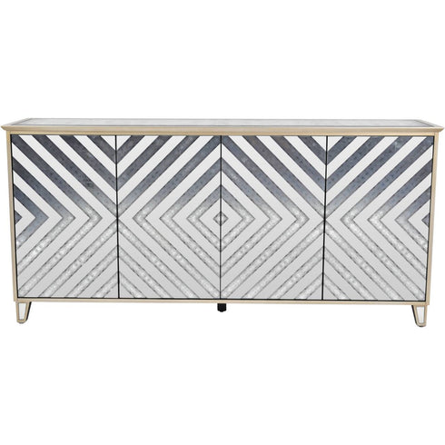 Libra Lexington Four Door Antique Mirrored Sideboard